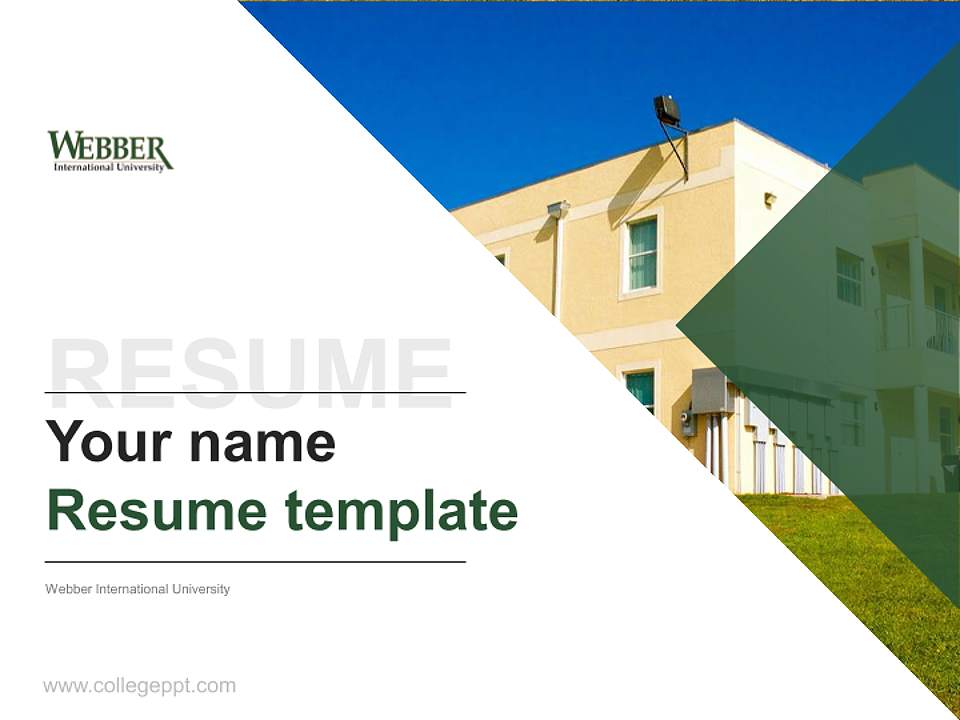 Webber International University Resume PPT Template4:3 ratio PPT effect preview image5