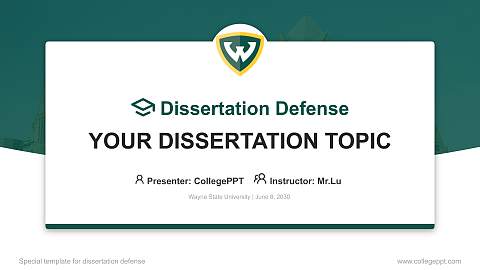 Wayne State University Graduation Thesis Defense PPT Template