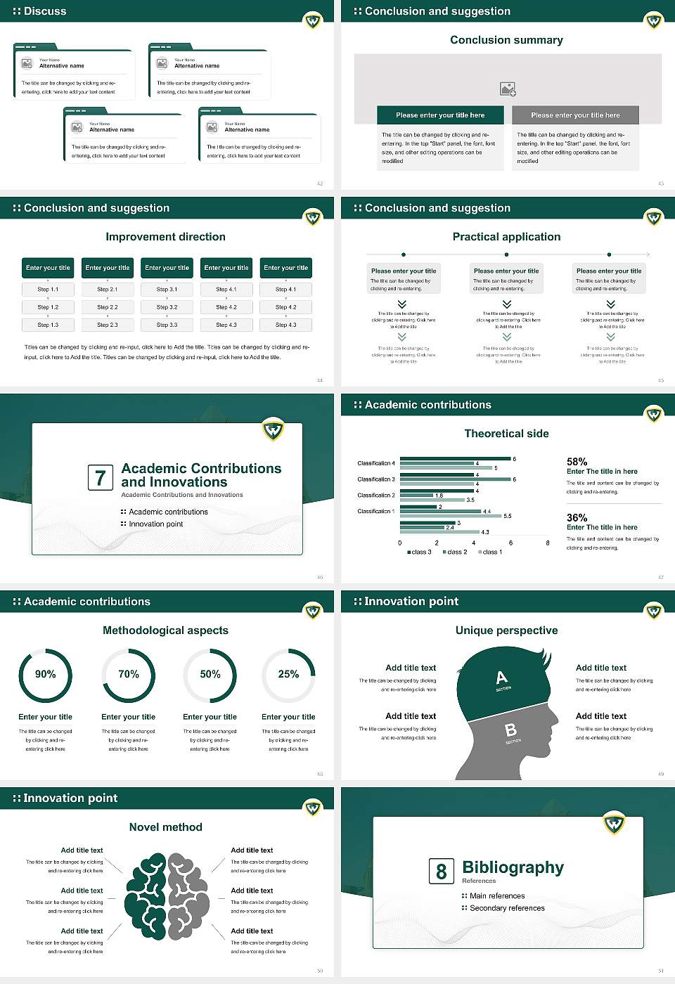 Wayne State University Graduation Thesis Defense PPT Template16:9 ratio PPT effect preview image6
