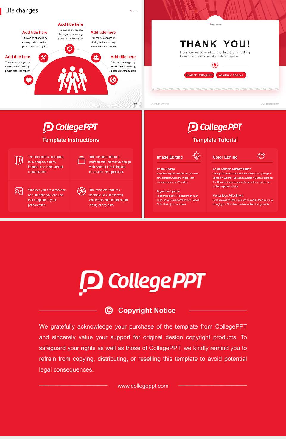 Wesleyan University National Scholarship Defense PPT Template4:3 ratio PPT effect preview image4