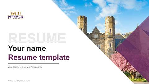 West Chester University of Pennsylvania Resume PPT Template