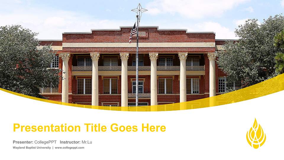 Wayland Baptist University Course/Courseware Creation PPT Template16:9 ratio PPT effect preview image