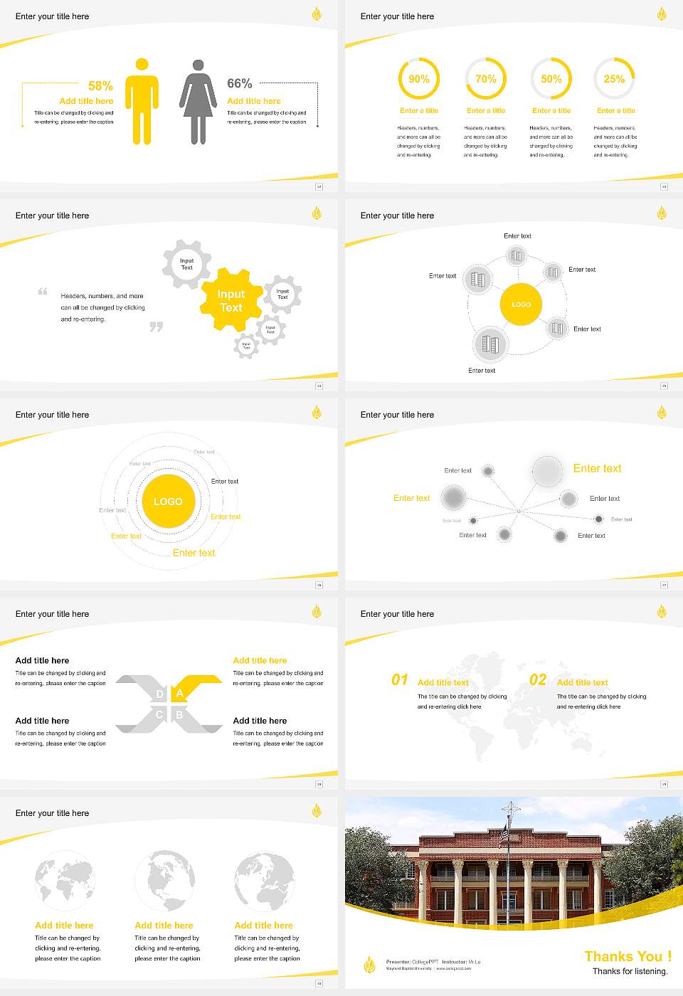 Wayland Baptist University Course/Courseware Creation PPT Template16:9 ratio PPT effect preview image4