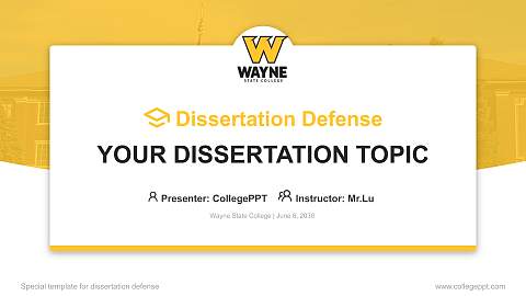 Wayne State College Graduation Thesis Defense PPT Template