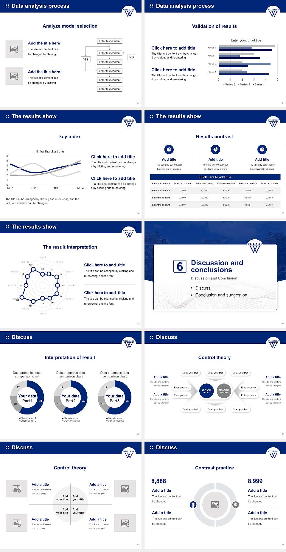Wellesley College Graduation Thesis Defense PPT Template4:3 ratio PPT effect preview image5