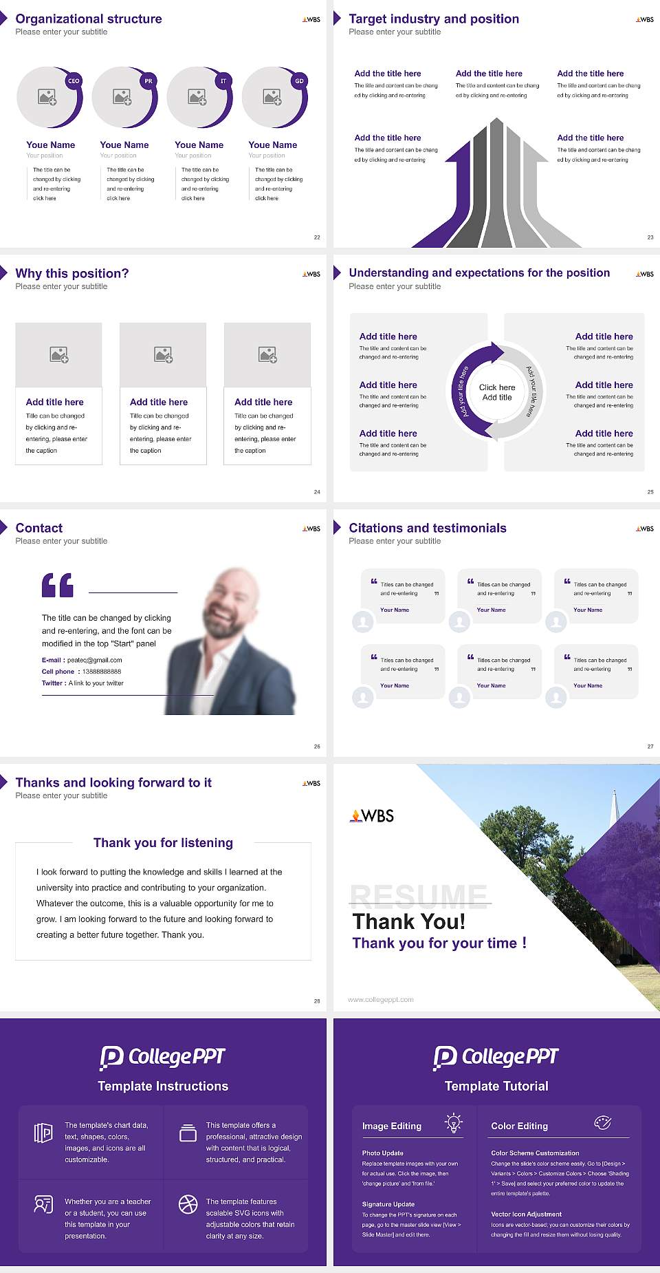Wesley Biblical Seminary Resume PPT Template4:3 ratio PPT effect preview image4