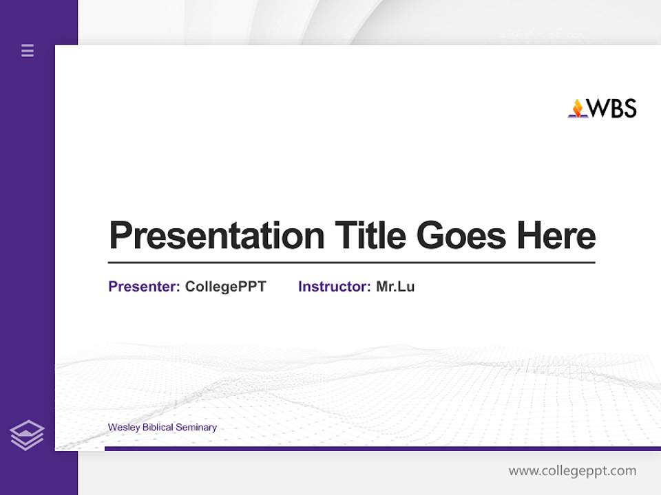 Wesley Biblical Seminary Thesis Proposal/Graduation Defense PPT Template4:3 ratio PPT effect preview image5