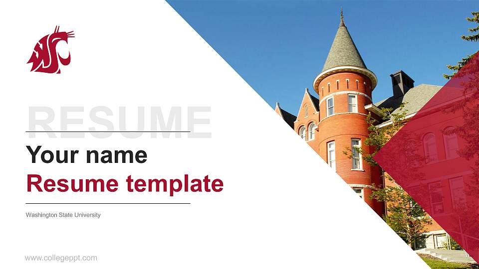 Washington State University Resume PPT Template16:9 ratio PPT effect preview image