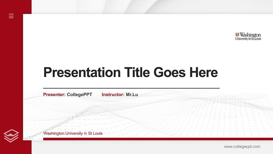 Washington University in St Louis Thesis Proposal/Graduation Defense PPT Template16:9 ratio PPT effect preview image
