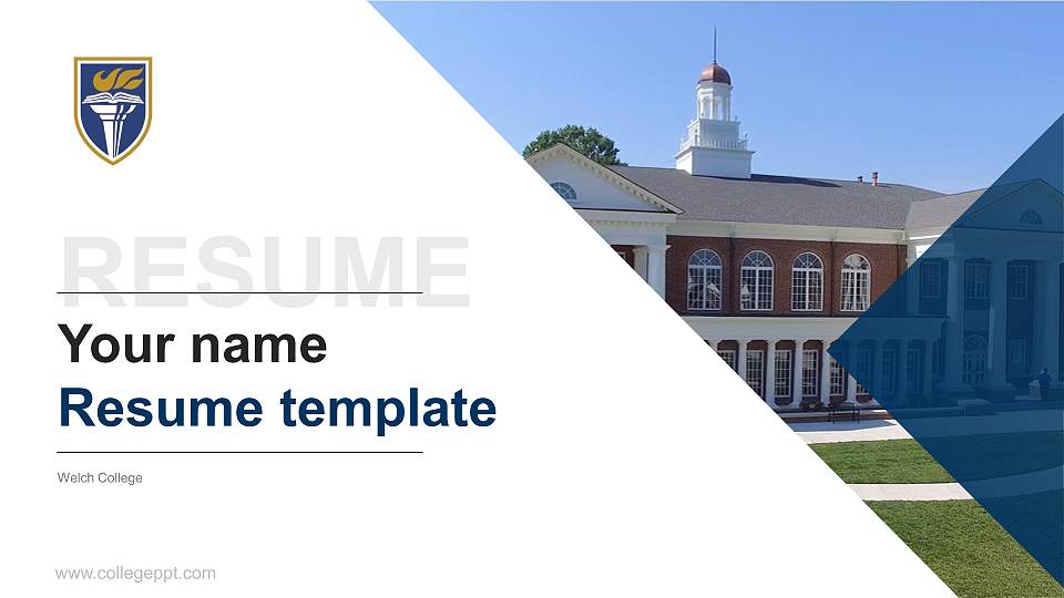 Welch College Resume PPT Template16:9 ratio PPT effect preview image