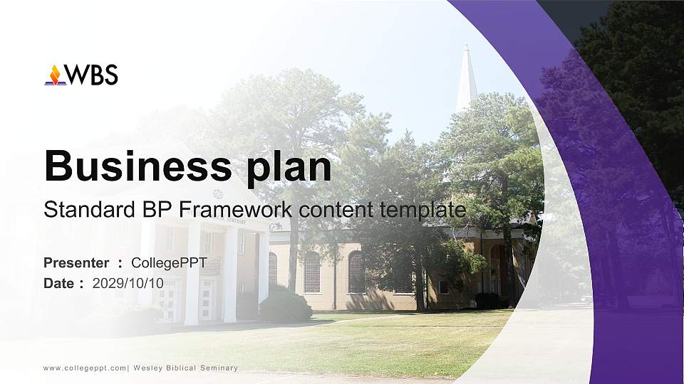 Wesley Biblical Seminary Competition/Entrepreneurship Contest PPT Template16:9 ratio PPT effect preview image