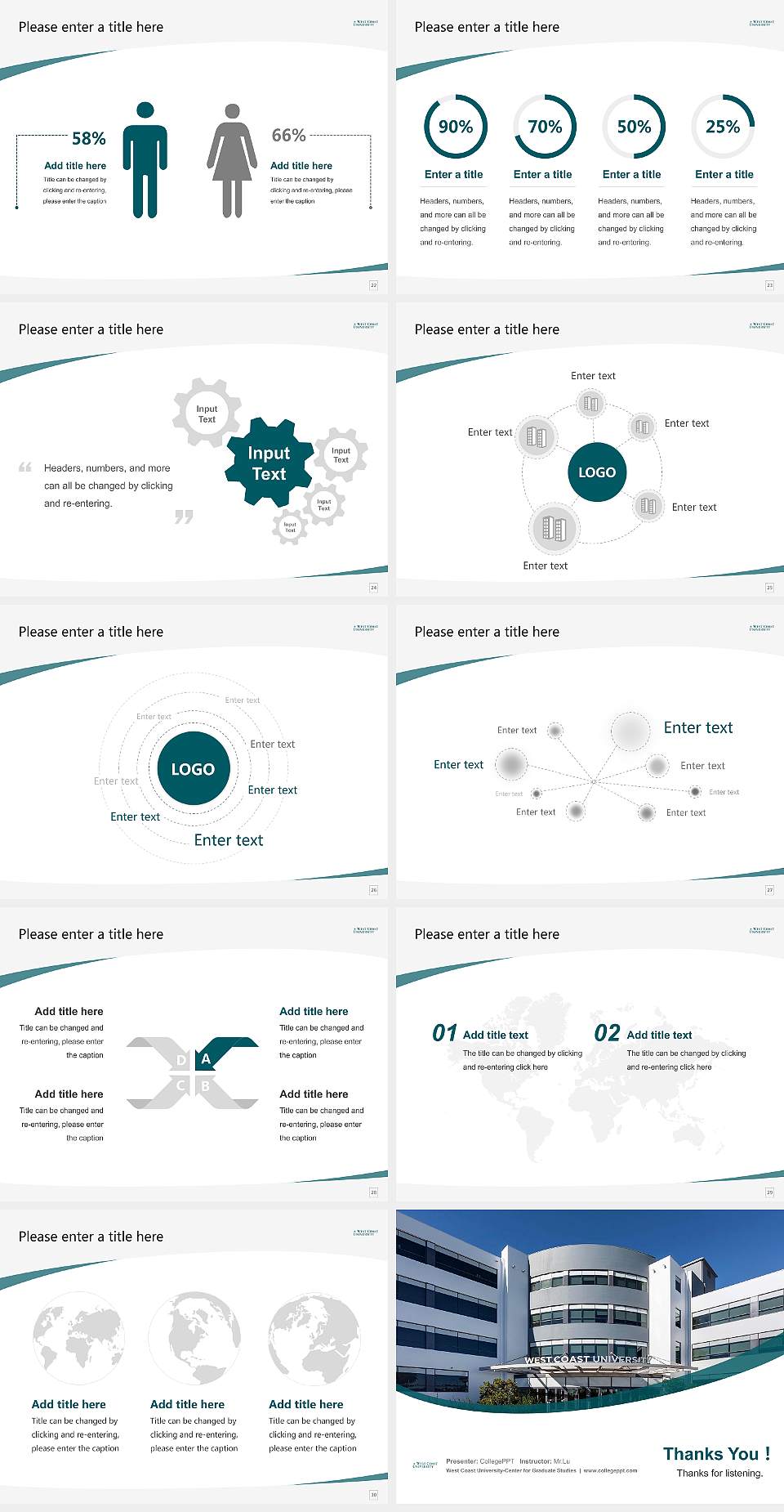 West Coast University-Center for Graduate Studies Course/Courseware Creation PPT Template4:3 ratio PPT effect preview image4