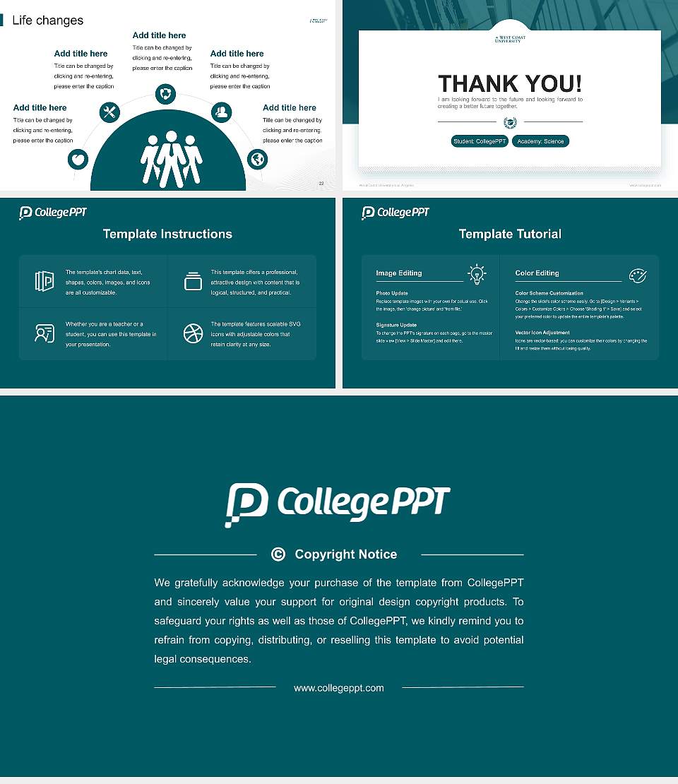 West Coast University-Los Angeles National Scholarship Defense PPT Template16:9 ratio PPT effect preview image4