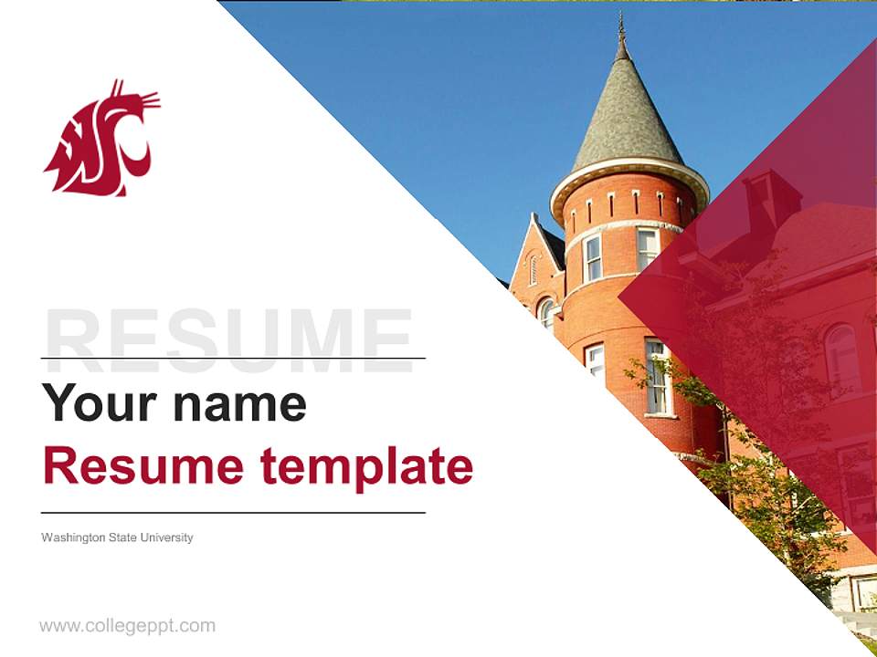 Washington State University Resume PPT Template4:3 ratio PPT effect preview image5