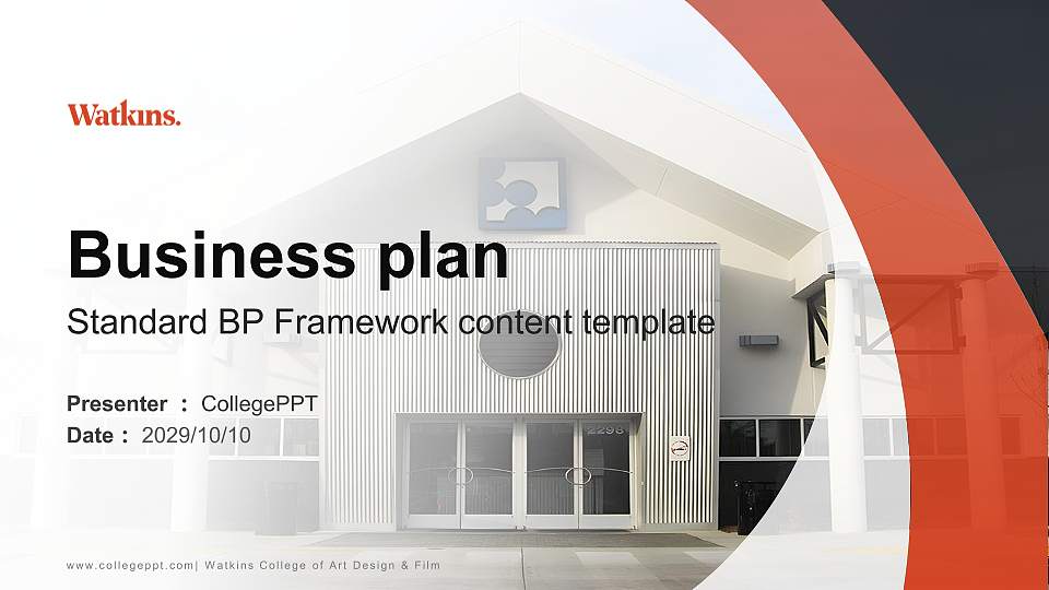 Watkins College of Art Design & Film Competition/Entrepreneurship Contest PPT Template16:9 ratio PPT effect preview image