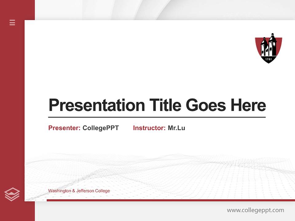 Washington & Jefferson College Thesis Proposal/Graduation Defense PPT Template4:3 ratio PPT effect preview image5