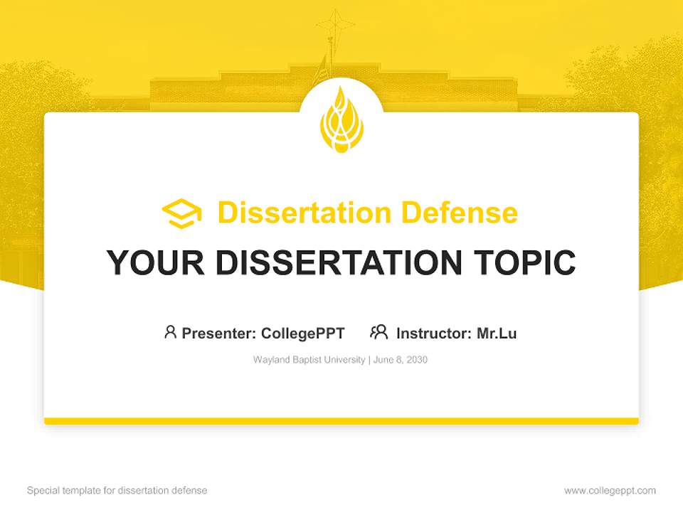 Wayland Baptist University Graduation Thesis Defense PPT Template4:3 ratio PPT effect preview image7