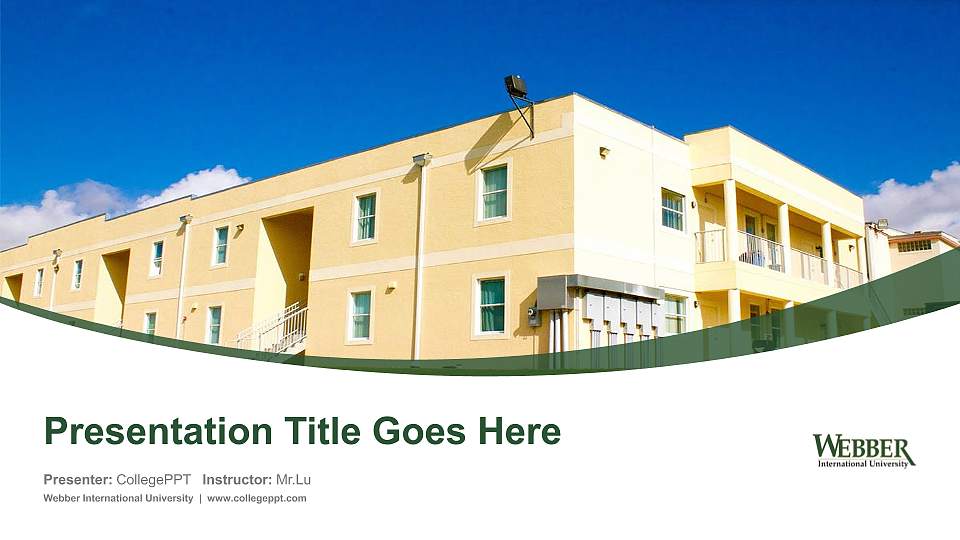 Webber International University Course/Courseware Creation PPT Template16:9 ratio PPT effect preview image