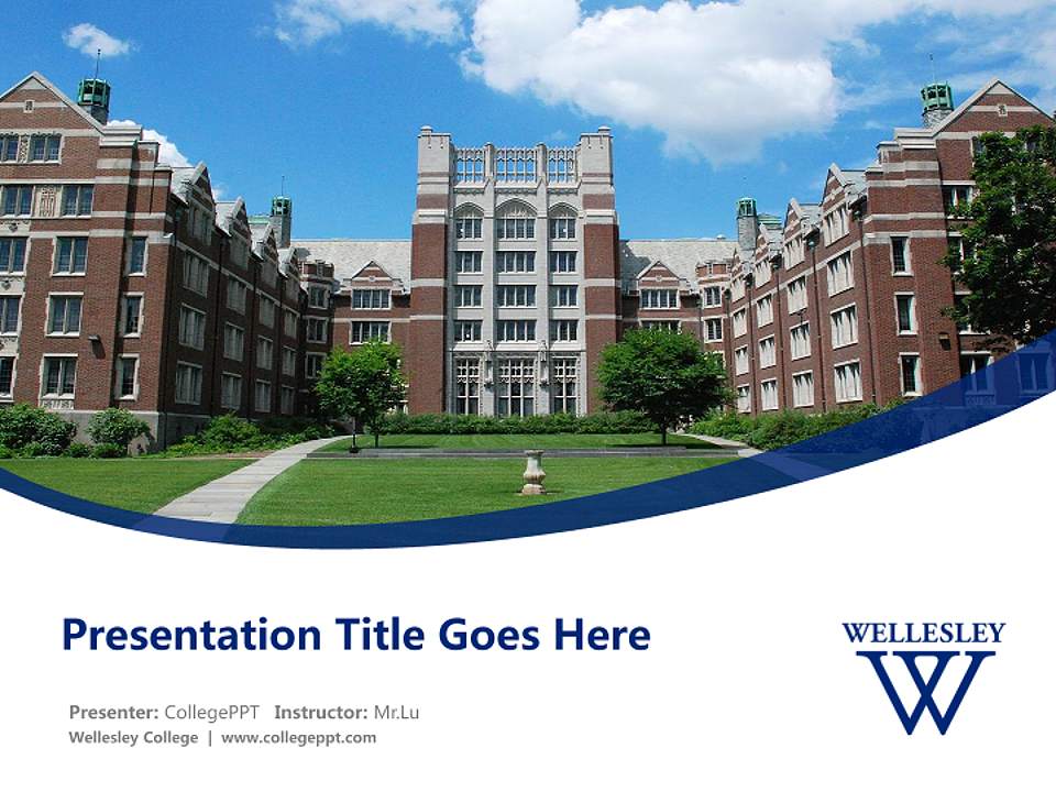 Wellesley College Course/Courseware Creation PPT Template4:3 ratio PPT effect preview image5