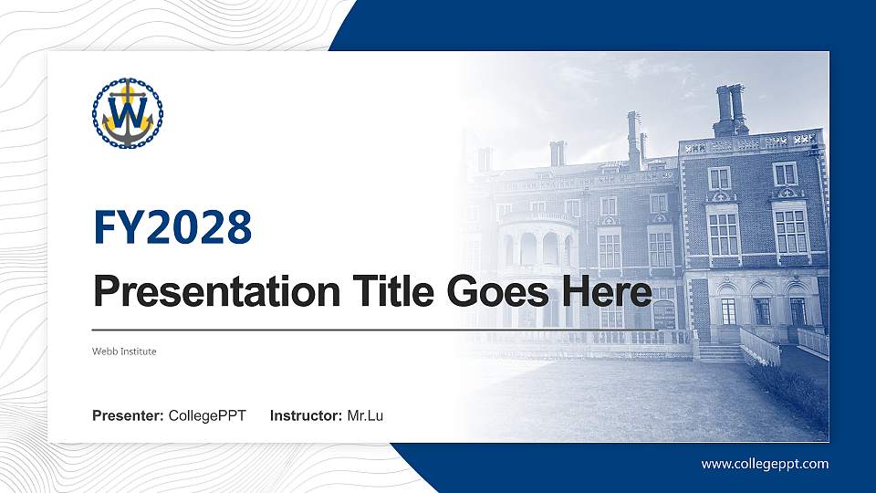 Webb Institute Academic Presentation/Research Findings Report PPT Template16:9 ratio PPT effect preview image