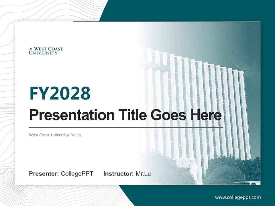 West Coast University-Dallas Academic Presentation/Research Findings Report PPT Template4:3 ratio PPT effect preview image5