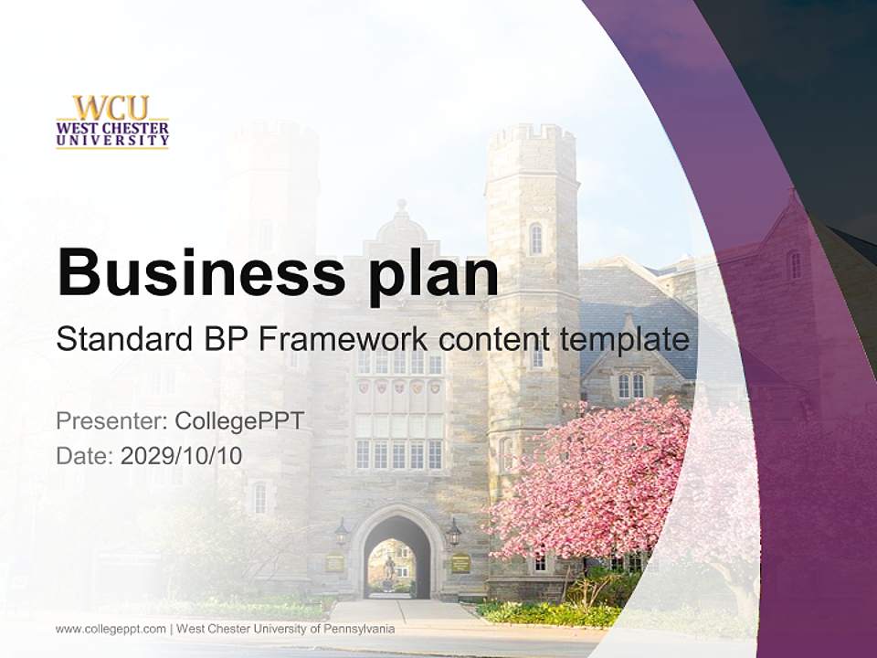 West Chester University of Pennsylvania Competition/Entrepreneurship Contest PPT Template4:3 ratio PPT effect preview image9