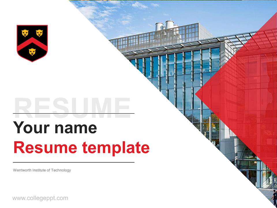 Wentworth Institute of Technology Resume PPT Template4:3 ratio PPT effect preview image5