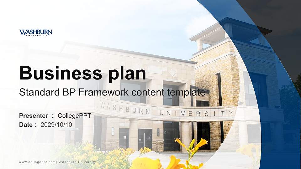 Washburn University Competition/Entrepreneurship Contest PPT Template16:9 ratio PPT effect preview image