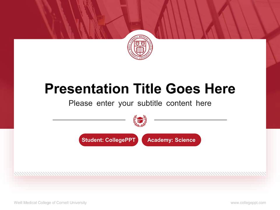 Weill Medical College of Cornell University National Scholarship Defense PPT Template4:3 ratio PPT effect preview image4