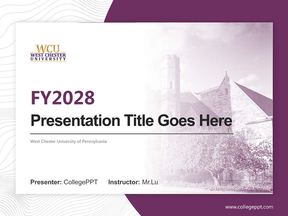 West Chester University of Pennsylvania Academic Presentation/Research Findings Report PPT Template4:3 ratio PPT effect preview image5