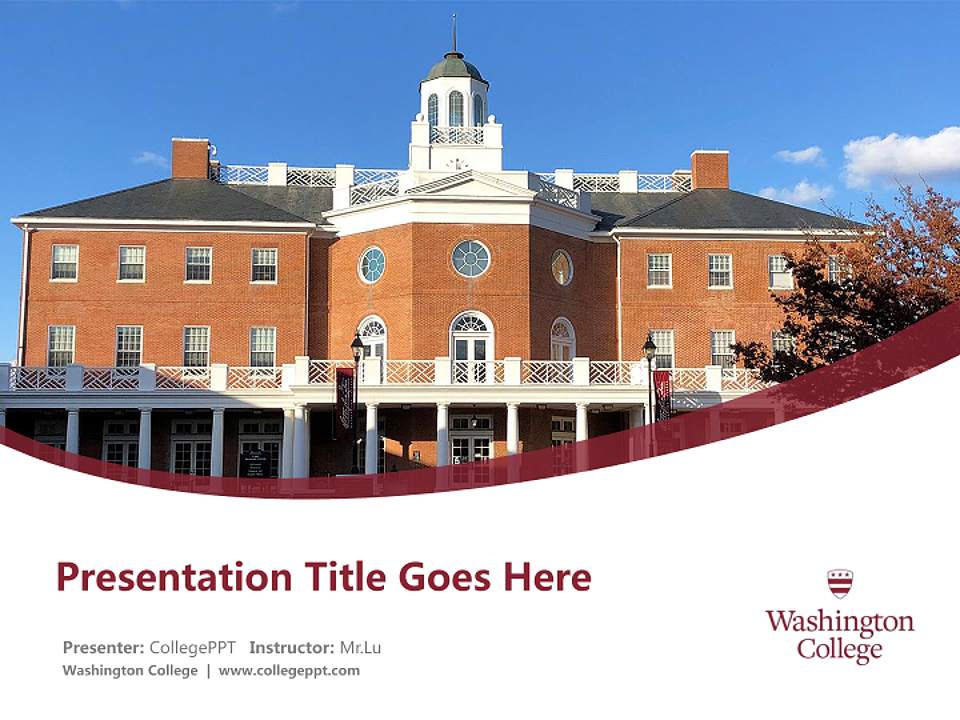 Washington College Course/Courseware Creation PPT Template4:3 ratio PPT effect preview image5