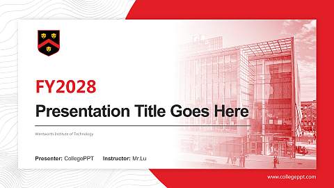 Wentworth Institute of Technology Academic Presentation/Research Findings Report PPT Template