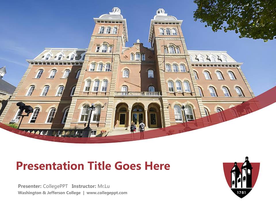 Washington & Jefferson College Course/Courseware Creation PPT Template4:3 ratio PPT effect preview image5