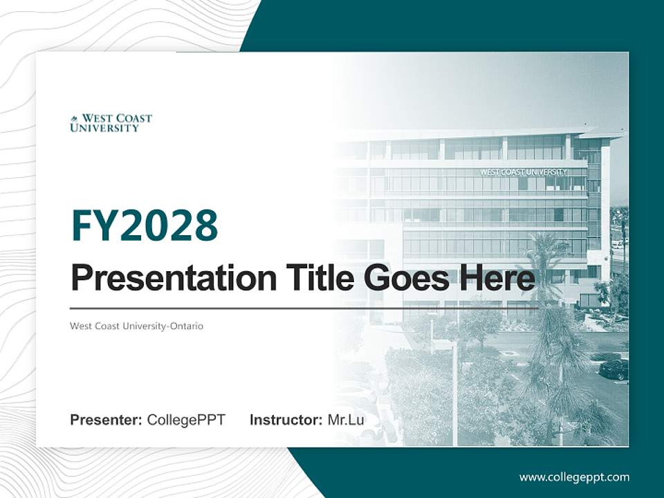 West Coast University-Ontario Academic Presentation/Research Findings Report PPT Template4:3 ratio PPT effect preview image5