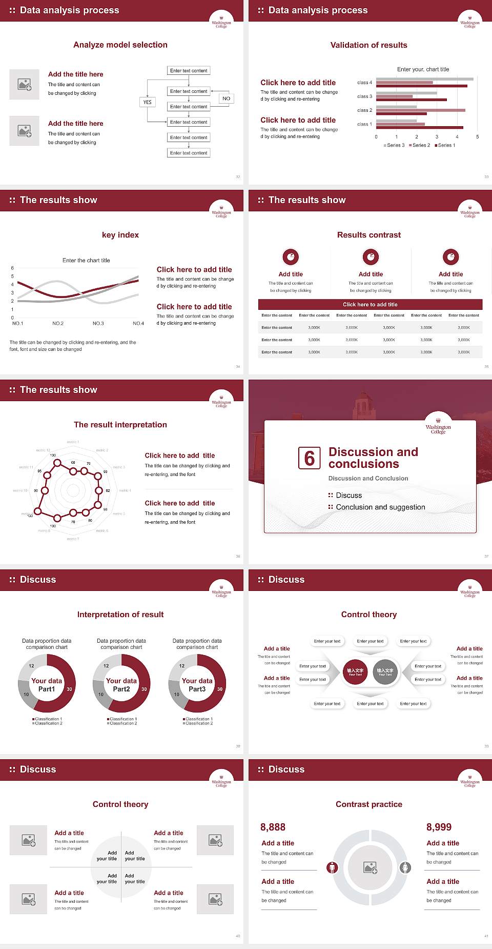 Washington College Graduation Thesis Defense PPT Template4:3 ratio PPT effect preview image5