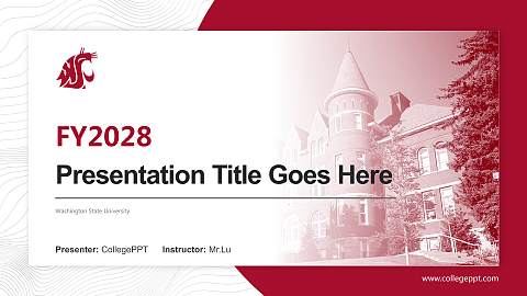 Washington State University Academic Presentation/Research Findings Report PPT Template