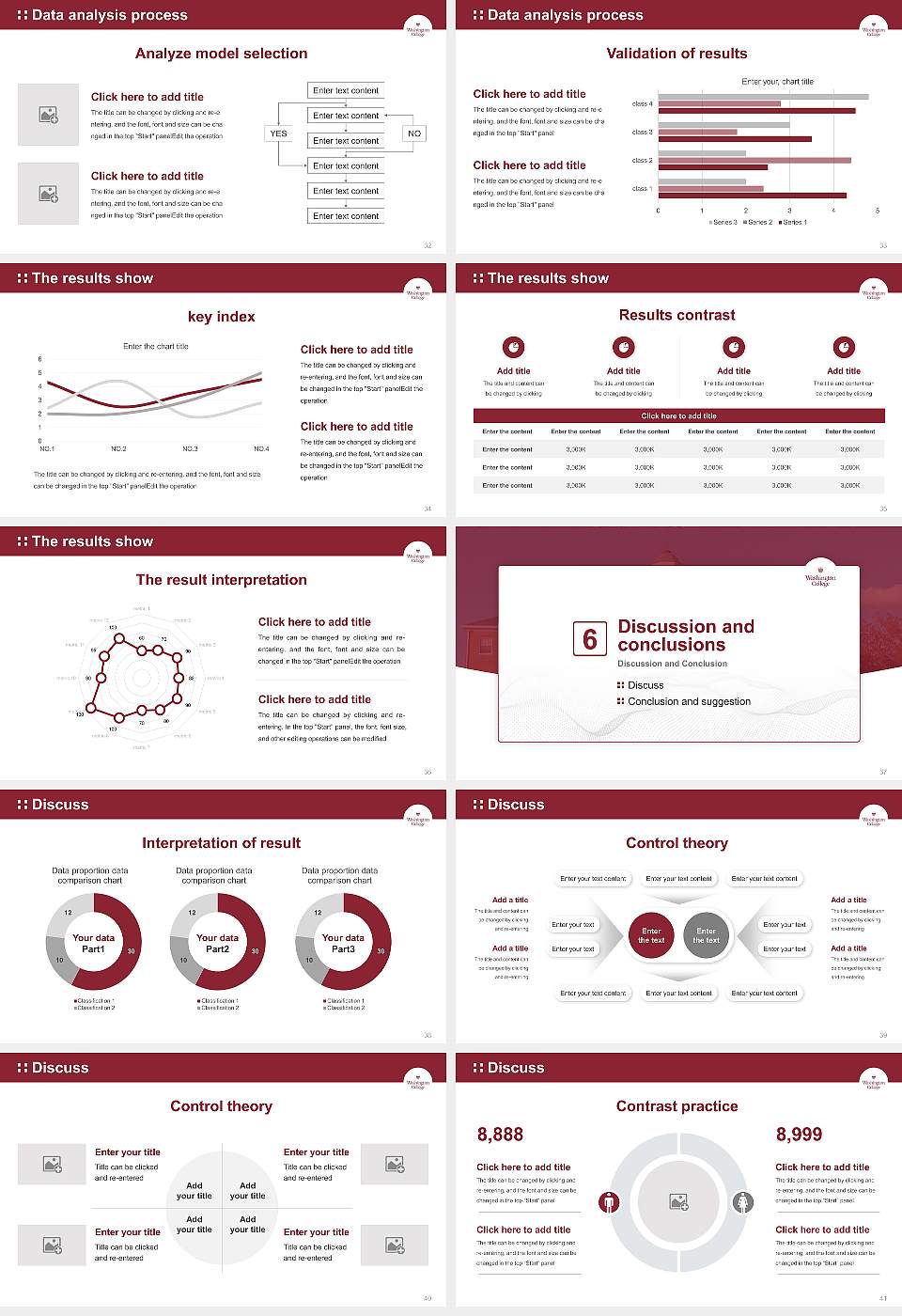 Washington College Graduation Thesis Defense PPT Template16:9 ratio PPT effect preview image5
