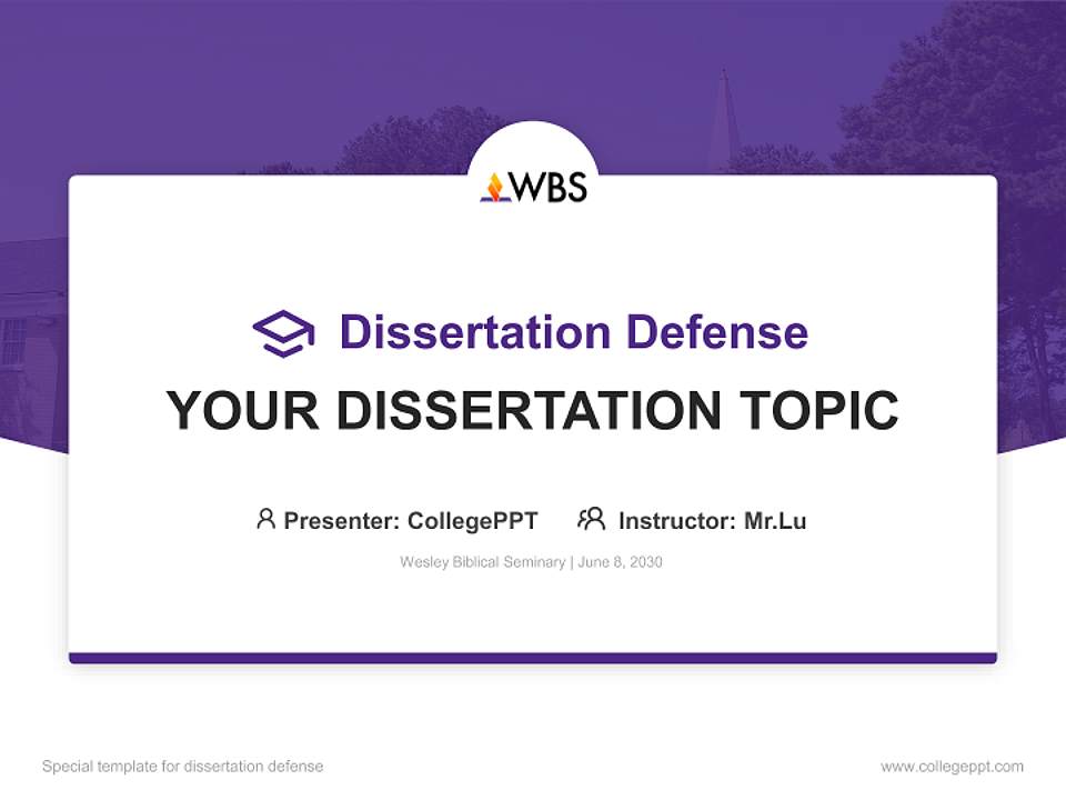 Wesley Biblical Seminary Graduation Thesis Defense PPT Template4:3 ratio PPT effect preview image7