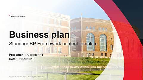 Wesleyan University Competition/Entrepreneurship Contest PPT Template