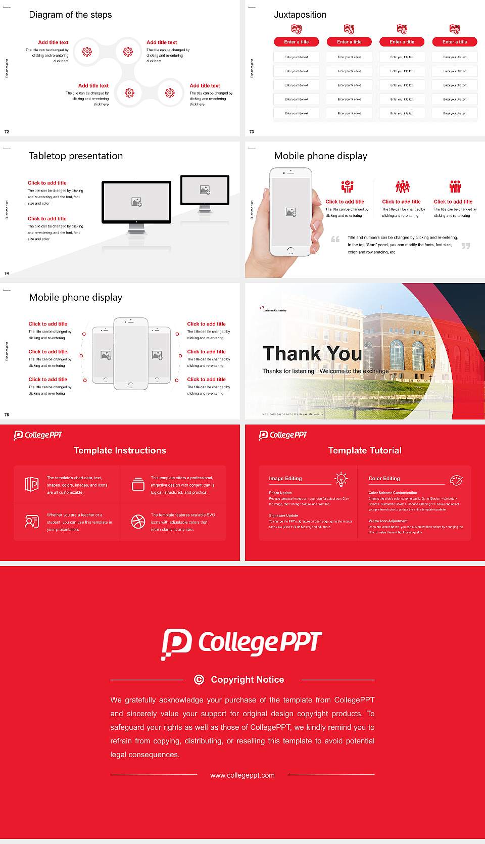 Wesleyan University Competition/Entrepreneurship Contest PPT Template16:9 ratio PPT effect preview image9
