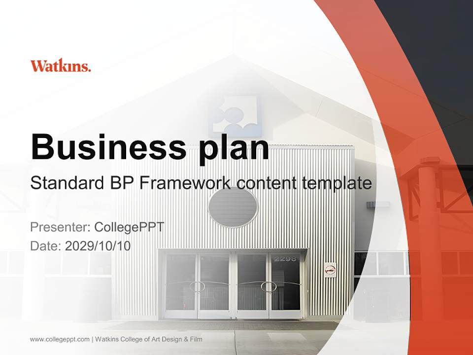 Watkins College of Art Design & Film Competition/Entrepreneurship Contest PPT Template4:3 ratio PPT effect preview image9