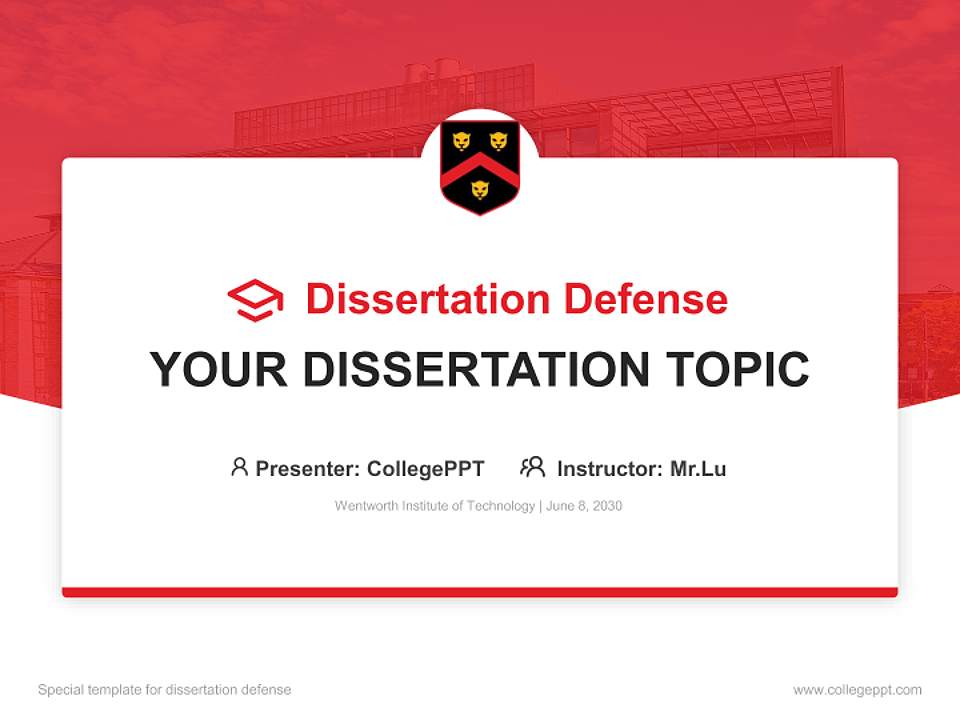 Wentworth Institute of Technology Graduation Thesis Defense PPT Template4:3 ratio PPT effect preview image7