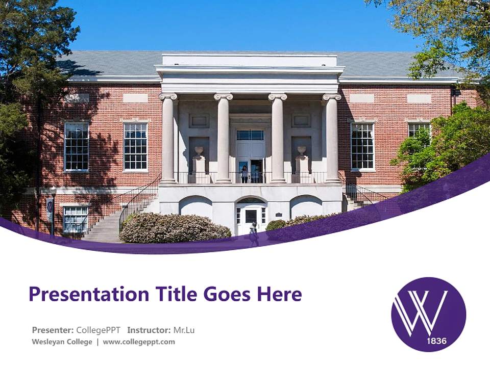Wesleyan College Course/Courseware Creation PPT Template4:3 ratio PPT effect preview image5