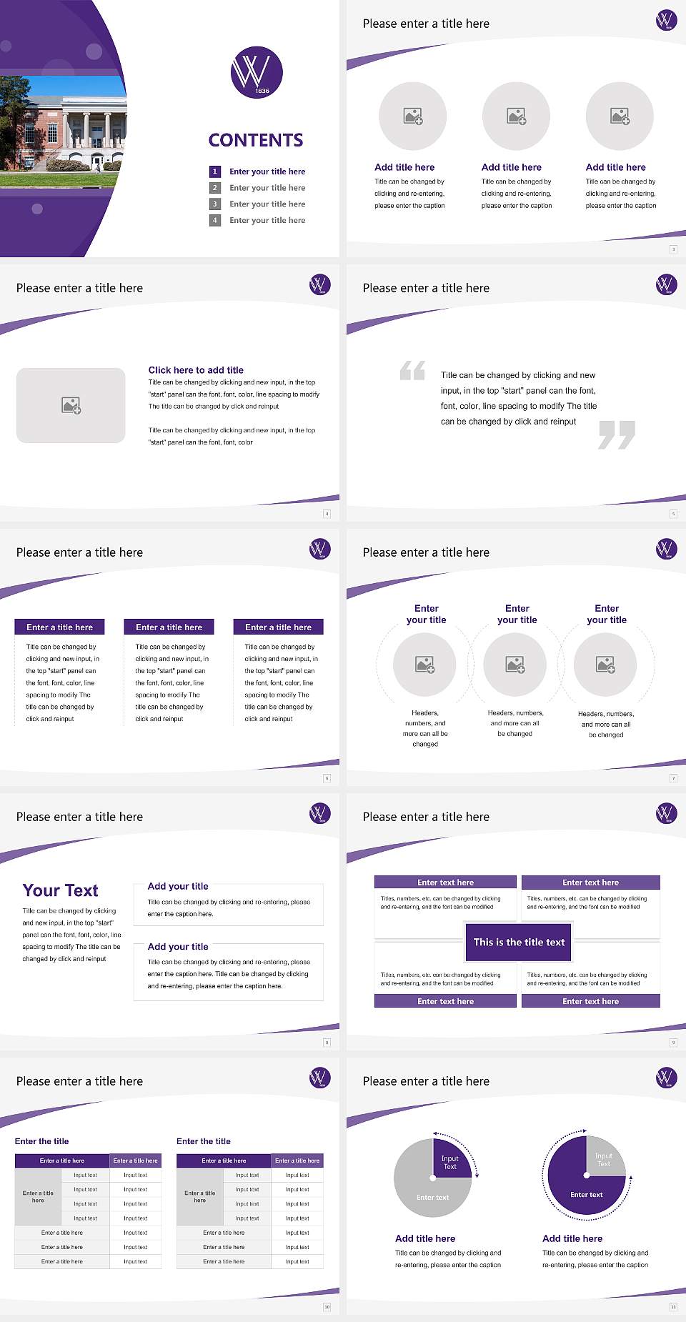 Wesleyan College Course/Courseware Creation PPT Template4:3 ratio PPT effect preview image2
