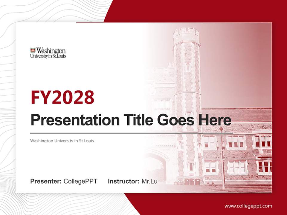 Washington University in St Louis Academic Presentation/Research Findings Report PPT Template4:3 ratio PPT effect preview image5