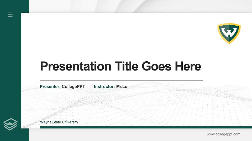 Wayne State University Thesis Proposal/Graduation Defense PPT Template16:9 ratio PPT effect preview image