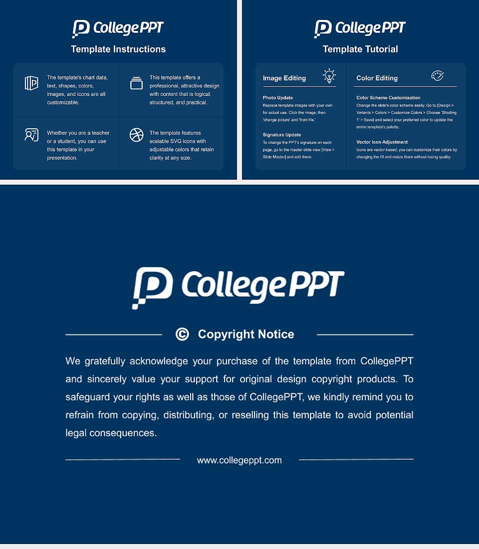 Welch College Course/Courseware Creation PPT Template4:3 ratio PPT effect preview image5
