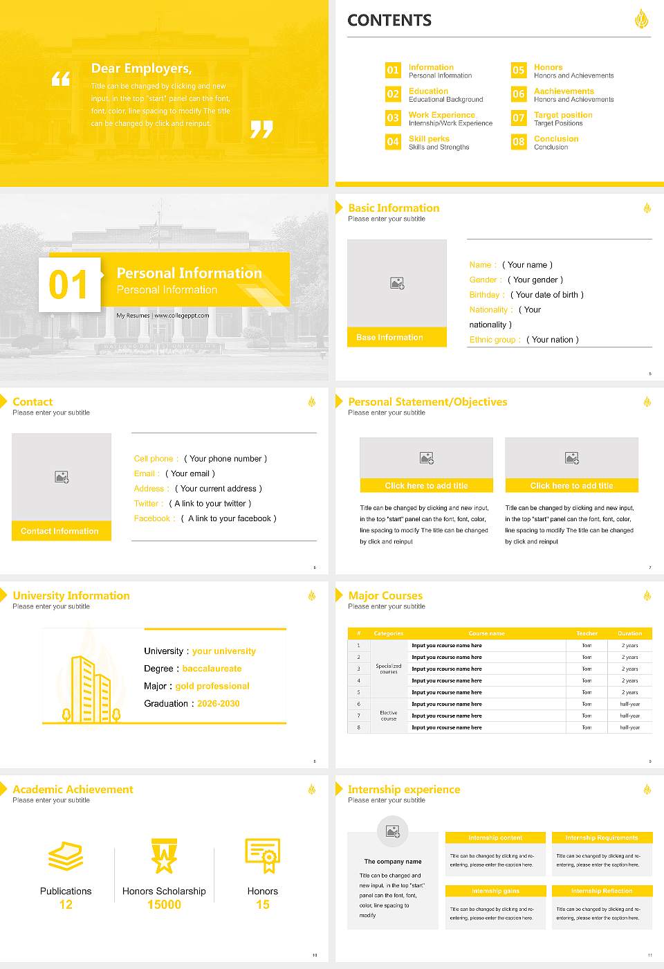 Wayland Baptist University Resume PPT Template16:9 ratio PPT effect preview image2