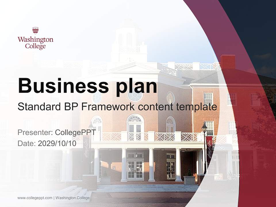 Washington College Competition/Entrepreneurship Contest PPT Template4:3 ratio PPT effect preview image9