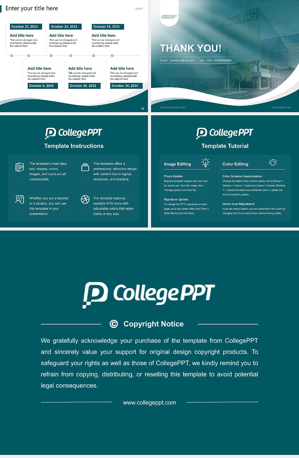 West Coast University-Miami Lecture Sharing and Networking Event PPT Template4:3 ratio PPT effect preview image4